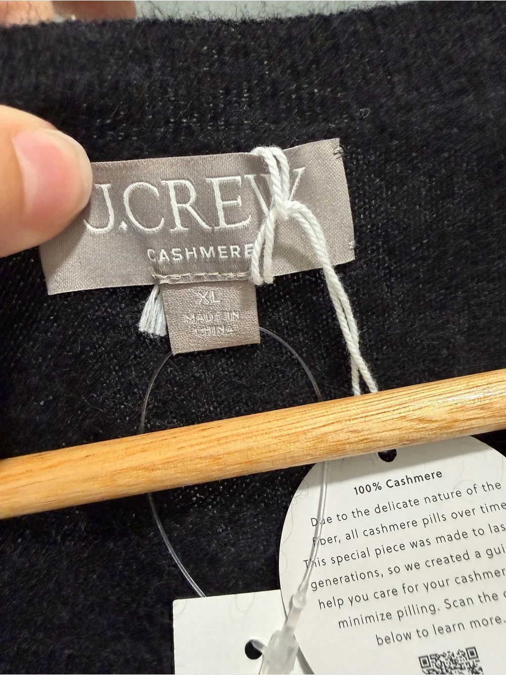 NEW J. Crew Brushed Cashmere Relaxed T-Shirt Sweater Size XL Black $168 CM662